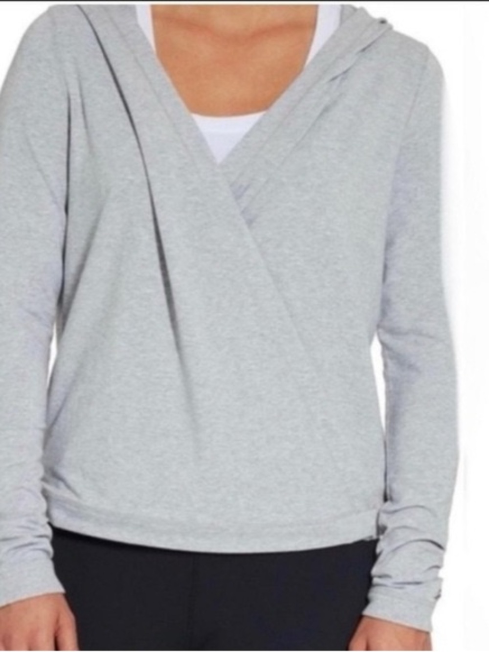 CALIA by Carrie Underwood Light Gray Hooded Wrap Sweatshirt
